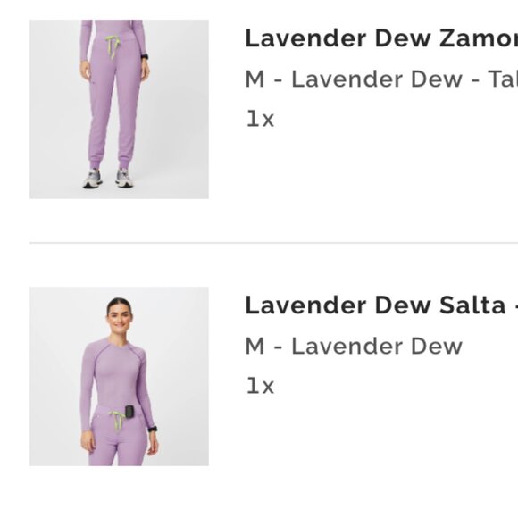 *RARE* Women’s FIGS Lavender Dew Scrub Set Size Medium (MT) Zamora & Salta (M) - Picture 1 of 8